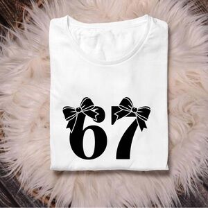 Gildan White Kids Tee with Black Bow Design